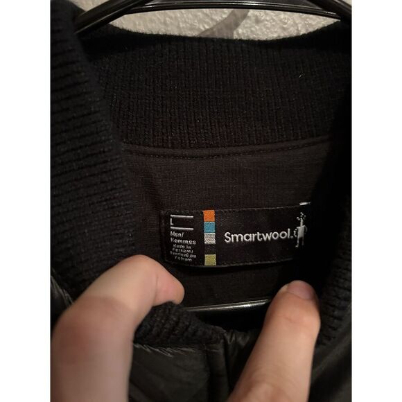Smartwool Mens Large Smartloft 120 Bomber Jacket Black - Picture 2 of 8